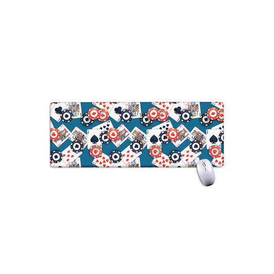 Casino Poker Pattern Print Extended Mouse Pad