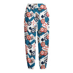Casino Poker Pattern Print Fleece Lined Knit Pants