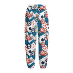 Casino Poker Pattern Print Fleece Lined Knit Pants