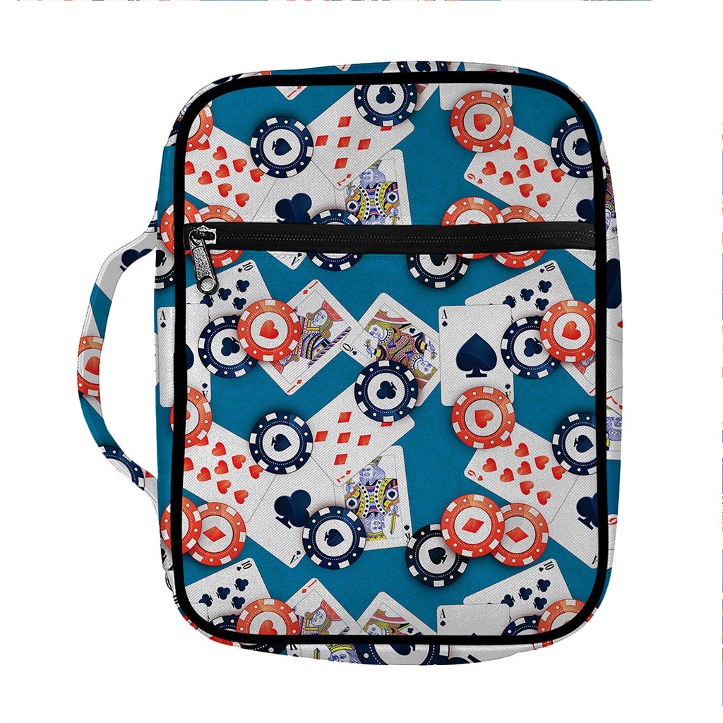Casino Poker Pattern Print Front Pocket Bible Bag