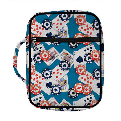 Casino Poker Pattern Print Front Pocket Bible Bag