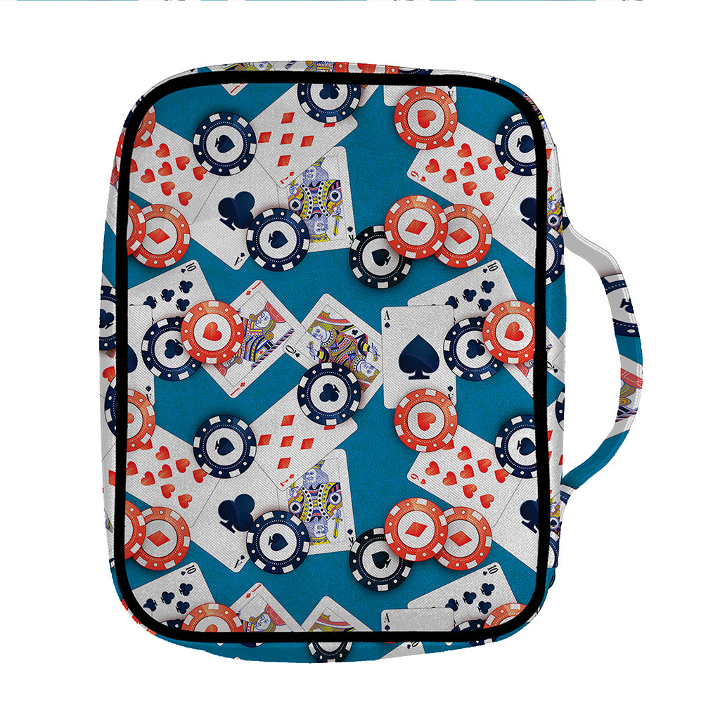 Casino Poker Pattern Print Front Pocket Bible Bag