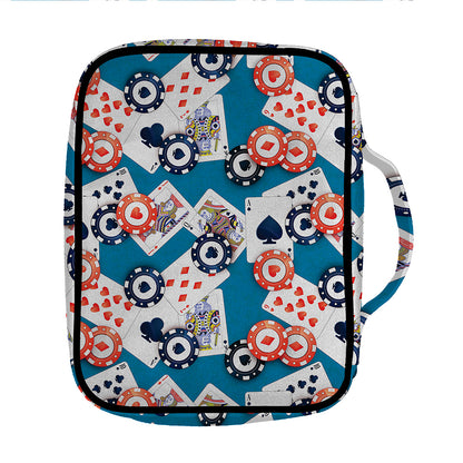 Casino Poker Pattern Print Front Pocket Bible Bag