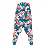 Casino Poker Pattern Print Hammer Pants