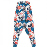 Casino Poker Pattern Print Hammer Pants