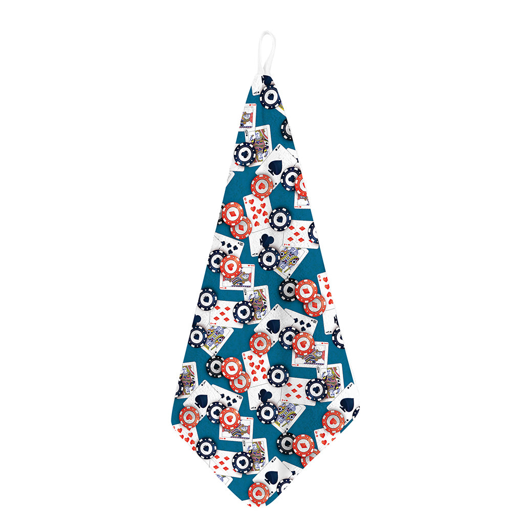 Casino Poker Pattern Print Hand Towel