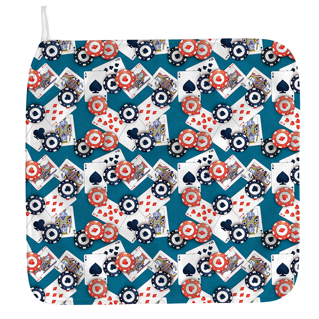 Casino Poker Pattern Print Hand Towel