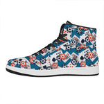 Casino Poker Pattern Print High Top Leather Sneakers