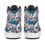 Casino Poker Pattern Print High Top Leather Sneakers