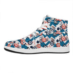 Casino Poker Pattern Print High Top Leather Sneakers