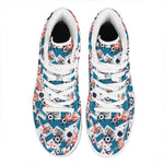 Casino Poker Pattern Print High Top Leather Sneakers