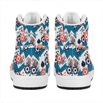 Casino Poker Pattern Print High Top Leather Sneakers