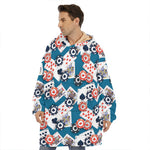 Casino Poker Pattern Print Hoodie Blanket