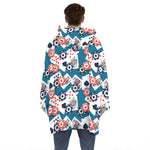 Casino Poker Pattern Print Hoodie Blanket