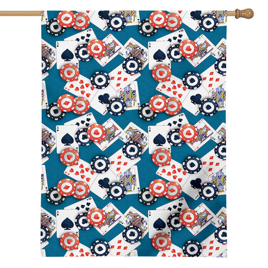 Casino Poker Pattern Print House Flag