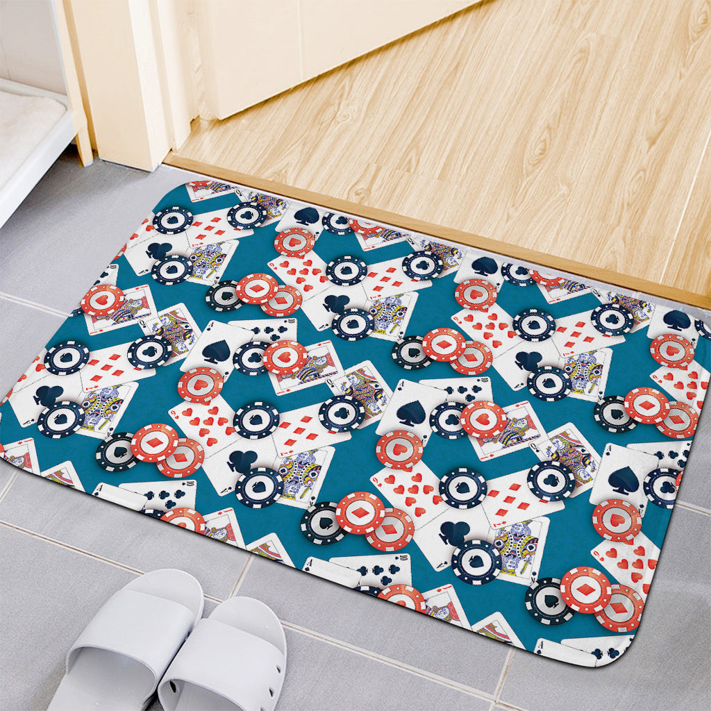 Casino Poker Pattern Print Indoor Door Mat