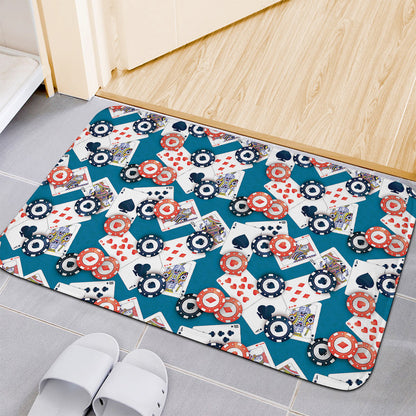 Casino Poker Pattern Print Indoor Door Mat
