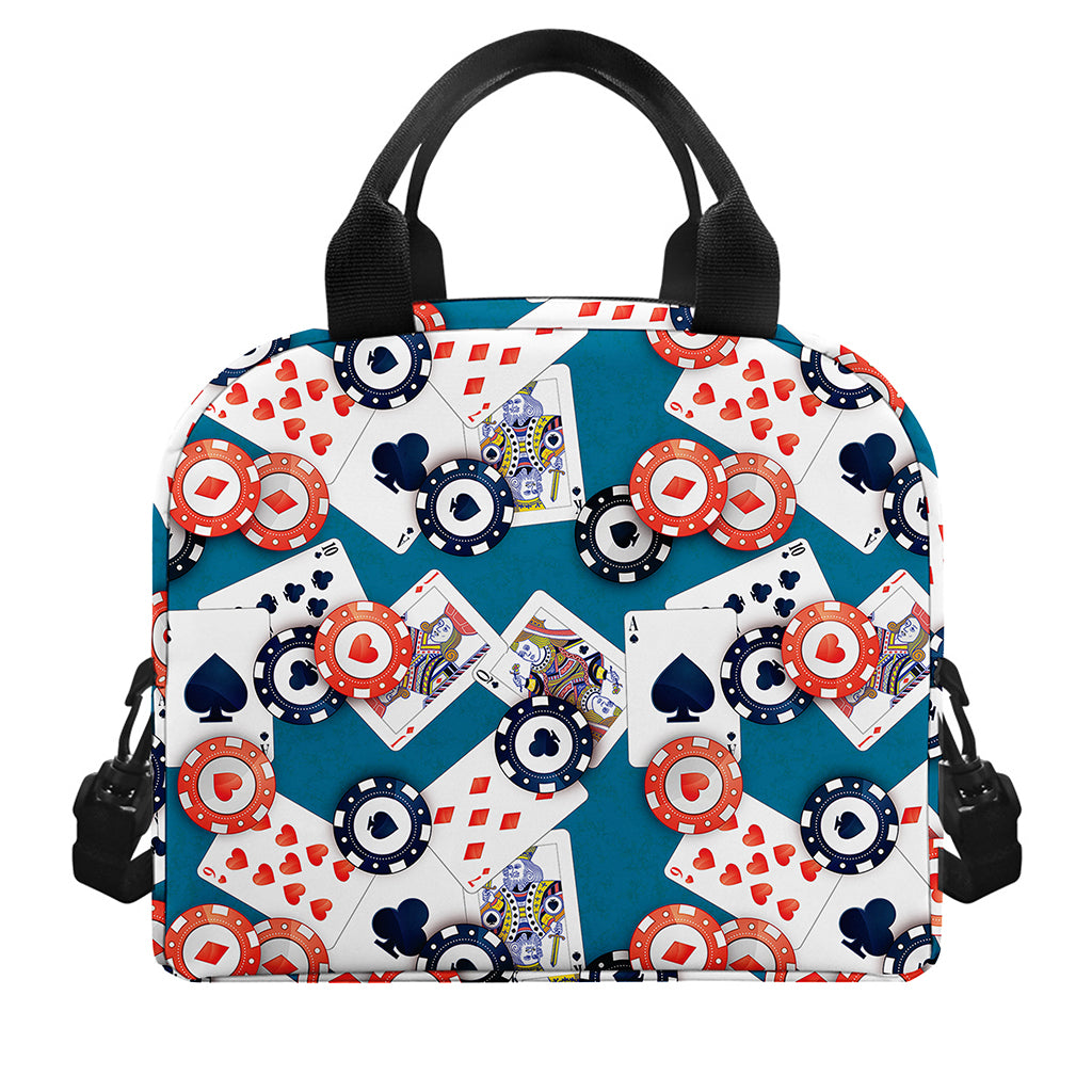 Casino Poker Pattern Print Insulated Lunch Bag