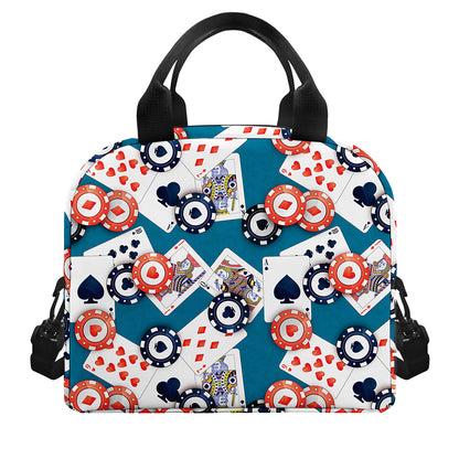 Casino Poker Pattern Print Insulated Lunch Bag