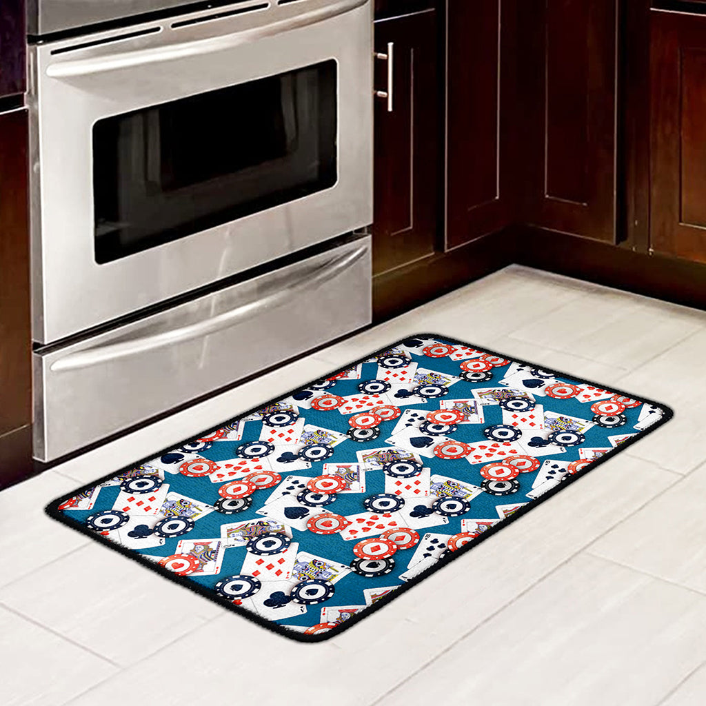 Casino Poker Pattern Print Kitchen Mat
