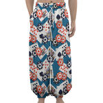 Casino Poker Pattern Print Lantern Pants