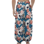 Casino Poker Pattern Print Lantern Pants