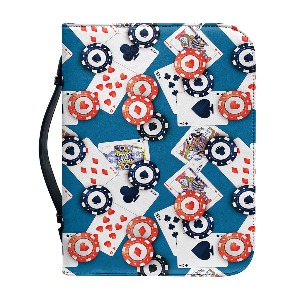 Casino Poker Pattern Print Leather Bible Cover