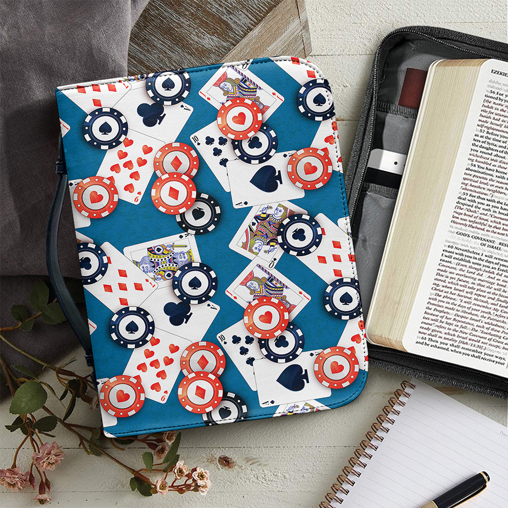 Casino Poker Pattern Print Leather Bible Cover