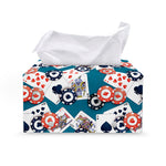 Casino Poker Pattern Print Leather Tissue Box Cover