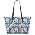 Casino Poker Pattern Print Leather Tote Bag With Zipper