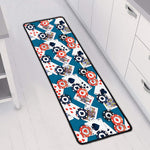 Casino Poker Pattern Print Long Kitchen Mat