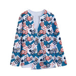 Casino Poker Pattern Print Long Sleeve Short Coat