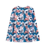 Casino Poker Pattern Print Long Sleeve Short Coat