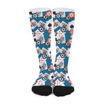 Casino Poker Pattern Print Long Socks
