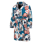 Casino Poker Pattern Print Men's Bathrobe