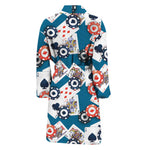 Casino Poker Pattern Print Men's Bathrobe