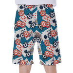 Casino Poker Pattern Print Men's Beach Shorts