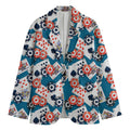Casino Poker Pattern Print Men's Blazer