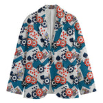 Casino Poker Pattern Print Men's Blazer