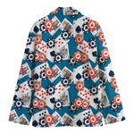 Casino Poker Pattern Print Men's Blazer