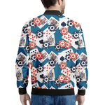 Casino Poker Pattern Print Men's Bomber Jacket