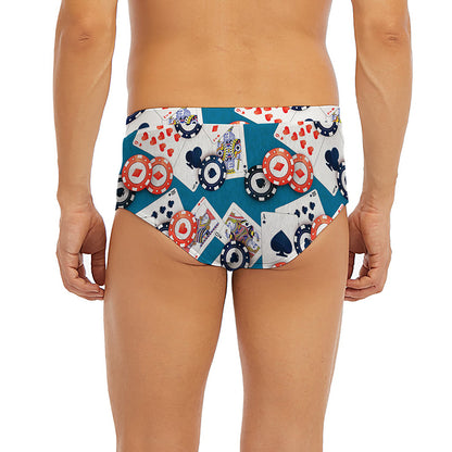 Casino Poker Pattern Print Men's Briefs