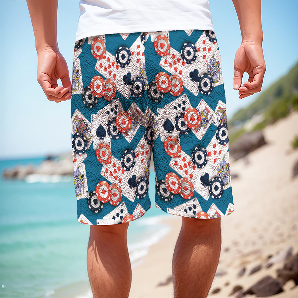 Casino Poker Pattern Print Men's Cargo Shorts