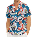 Casino Poker Pattern Print Men's Deep V-Neck Shirt