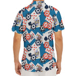 Casino Poker Pattern Print Men's Deep V-Neck Shirt