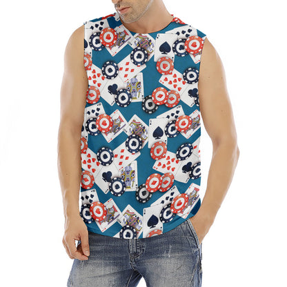 Casino Poker Pattern Print Men's Fitness Tank Top