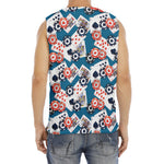 Casino Poker Pattern Print Men's Fitness Tank Top