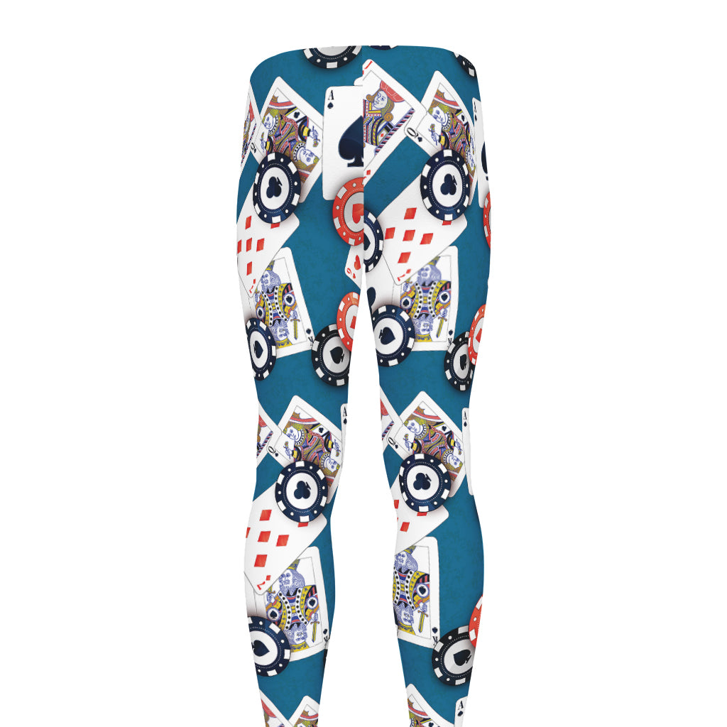 Casino Poker Pattern Print Men's leggings