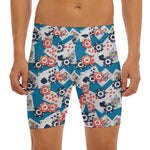 Casino Poker Pattern Print Men's Long Boxer Briefs