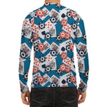 Casino Poker Pattern Print Men's Long Sleeve Rash Guard